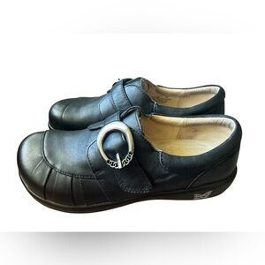 Alegria Khloe Women's Black Nappa Leather Slip On Casual Shoes EU 39